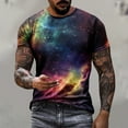 thumbnail image 2 of Penkiiy Galaxy Printed Shirt , Men's Print Graphic T Shirt Short Sleeve Summer T-Shirt Novelty Casual Tee 2XL Multicolor, 2 of 6
