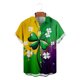 thumbnail image 5 of Blusa y camisa de manga corta con cuello vuelto para hombre, blusa informal de moda con cuello vuelto, blusa estampada de manga corta con botones, blusa de poliéster para hombre, 5 of 6