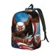 thumbnail image 1 of Disketp Cartoon Bald Eagle USA print Canvas Backpack Lightweight Travel Daypack Student Rucksack Laptop Backpack-, 1 of 5