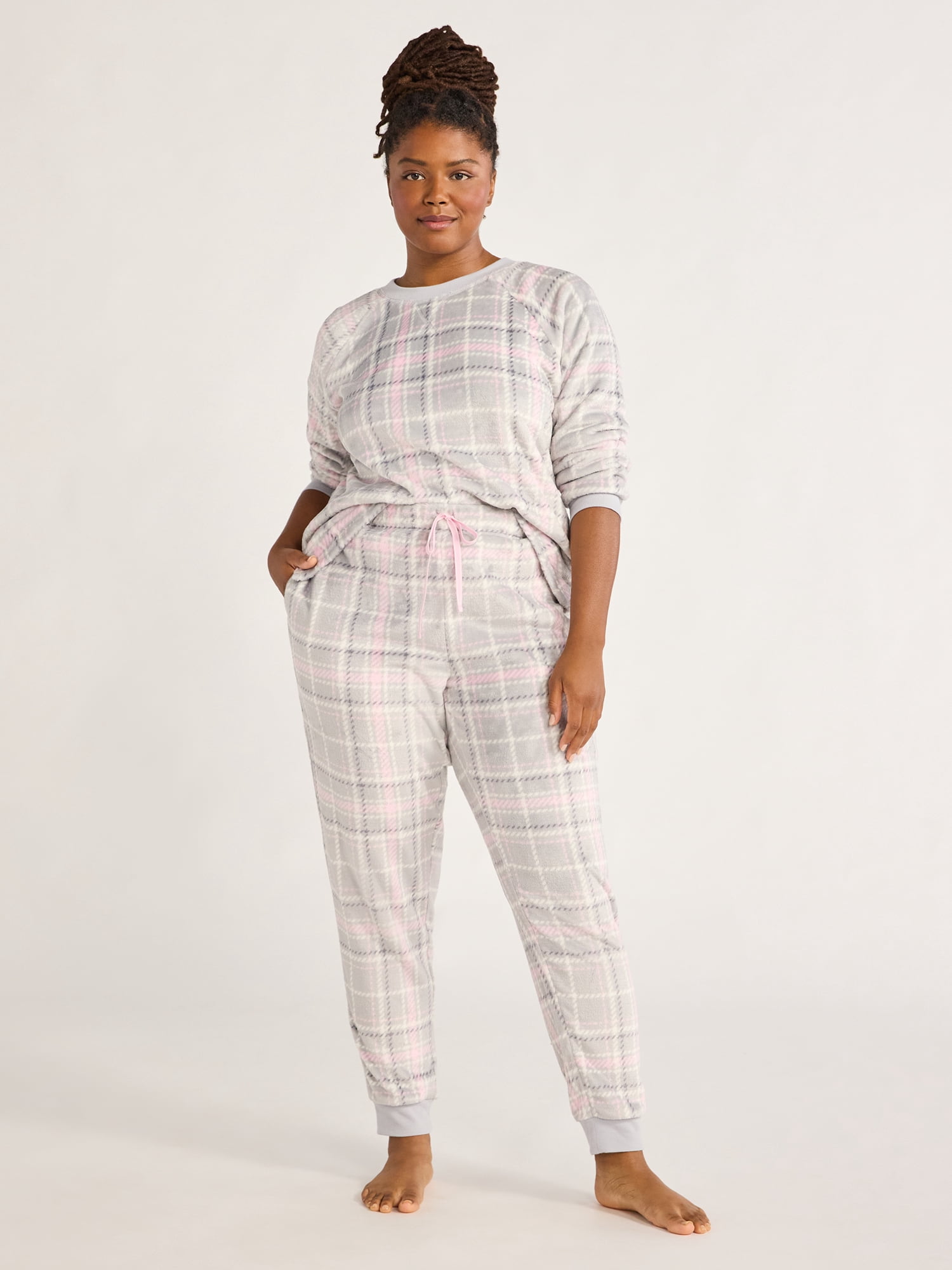 Joyspun Women's Plush Sleep Jogger Pants, Sizes XS-3X