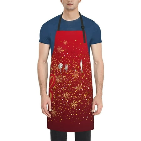 

Rateoe Merry Christmas Aprons with Pocket Men Womens Aprons Waterproof Adjustable Cooking Aprons for Kitchen Gardening and Salon