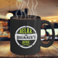 thumbnail image 6 of Relax the Drummer's Here Black coffee mugs for Drummer's and Musicians Tunes - Black Ceramic Coffee Mug 11 oz, 6 of 6