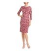 JS COLLECTION Womens Stretch Zippered Elbow Sleeve Boat Neck Full-Length Formal Gown Dress