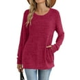 thumbnail image 4 of Horkkom Sweaters for Women Long Sleeve Crewneck Pullover Sweaters Casual Loose Cozy Sweaters with Pockets XL, 4 of 8