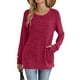 thumbnail image 4 of Top Henley,Camiseta informal para mujer, manga corta, cuello redondo, poliéster, estampado, largo regular, para uso diario y en casa, sopatenor, 4 of 8