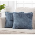 thumbnail image 2 of Chanasya Faux Fur Blue Throw Pillow Cover 2 Piece Set 18x18 Inches - Fluffy Plush Two Tone Super Soft Cushion Covers for Couch Sofa Chair Bed - Accent Decorative Luxurious Square Pillow Covers - Blue, 2 of 4
