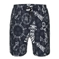 thumbnail image 4 of Kdxio Anchor and Lighthouse Pattern Mens Casual Shorts - Drawstring Summer Beach Sports Shorts for Men, 4 of 9