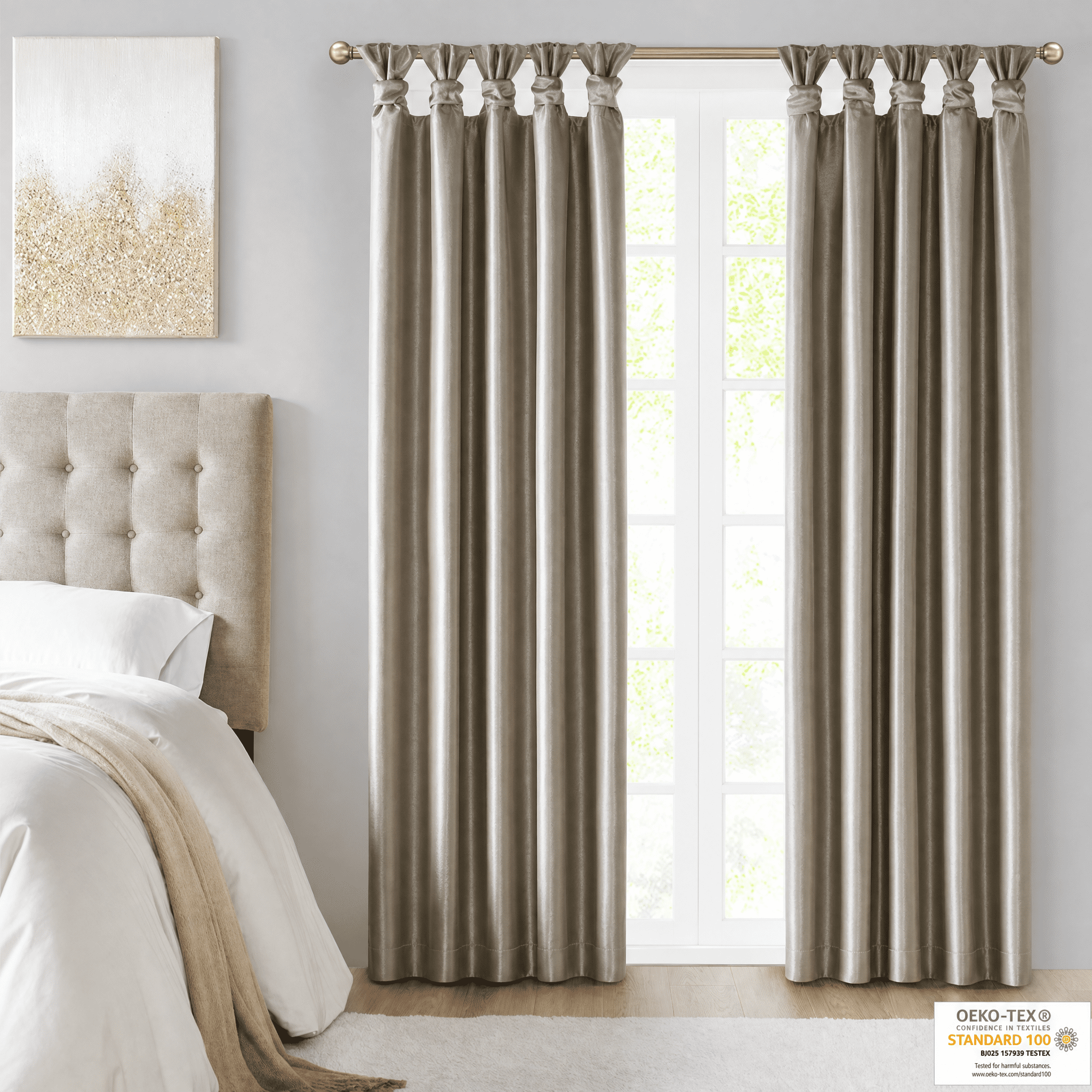 Twist Tab Total Blackout Window Curtain Panel Pewter 50"x95"