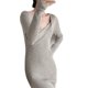 thumbnail image 4 of Vestido suéter de mujer Vestido de punto de color puro ajustado de manga larga para otoño invierno, 4 of 8