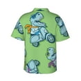 thumbnail image 3 of Easygdp Motorcycle Riding Dinosaur Men's Hawaiian Shirts Print Lapel Short Sleeve for Beach, vacation, party, casual occasions - Small, 3 of 9