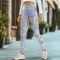 thumbnail image 4 of Renewold Mermaid Scales Colorful Yoga Pants with Pockets for Women High Waisted Workout Yoga Pants Tummy Control Buttery Soft Compression Pants Sportswear Non See-Through, L, 4 of 8