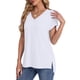 thumbnail image 4 of Blusas para Mujer WIHOLL Manga Corta con Hombros Descubiertos Cuello en V Blanca Talla M, 4 of 5