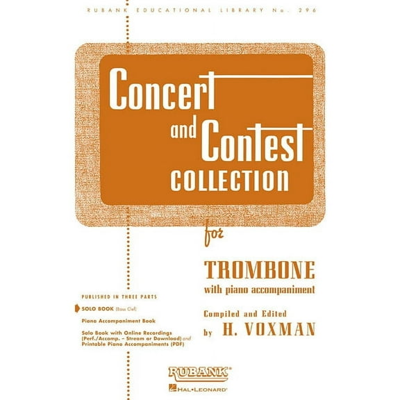 Rubank Educational Library Concert and Contest Collection for Trombone: Solo Book Only, Book 296, (Paperback)