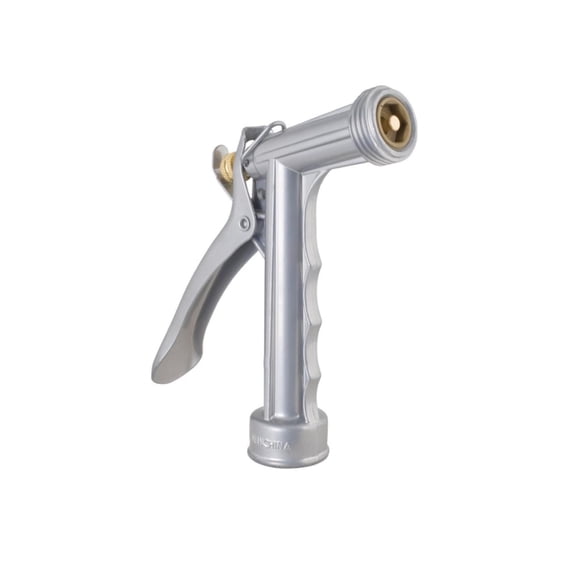 5.25" Silver Heavy Duty Rear Trigger Outdoor Garden Hose Aqua Gun Nozzle