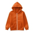 thumbnail image 3 of WOYY Zip Up Hoodie for Big Boys Solid Long Sleeve Hooded Sweatshirt, Sizes 7-8, 3 of 6