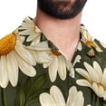 thumbnail image 5 of Daisy Men's Short Sleeve Beach Shirts Poplin Spread Collar Tops Casual Printed Button Down Summer Unisex, 5 of 6