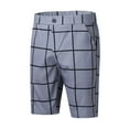 thumbnail image 4 of Pxiakgy mens shorts Male Summer Casual Slim Big Plaid Print Shorts Zipper Fly Semi Elastic Waist Pocket Shorts Men Casual Shorts Grey + XL, 4 of 6