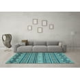 thumbnail image 3 of Ahgly Company Indoor Round Oriental Light Blue Modern Area Rugs, 4' Round, 3 of 4