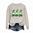 thumbnail image 4 of Mceream Chandail en Molleton Femme St Patricks Day Mode Décontractée Trèfle Irlandais Imprimé Graphique Mignon Manches Longues Chandail Grande Taille Tenue de Vacances & Cadeau Kaki TTG, 4 of 7