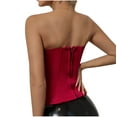 thumbnail image 4 of Abomasnow Corset Tops for Women Vintage Strapless Push Up Boned Bodyshaper Tops Fashion Back Zipper Waist Shapewear Tops with Padded on Clearance, 4 of 6