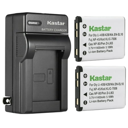Image of Kastar 2-Pack Battery and AC Wall Charger Replacement for Slimline Super Slim X8 XS-10 XS-4 XS-40 XS-400 XS-4000 XS-7 XS-70 XS-8 XS-80 XS10 XS4 XS40 XS400 XS4000 XS7 XS70 XS8 XS80
