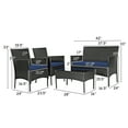 thumbnail image 2 of Gymax 4PCS Outdoor Furniture Set Patio Rattan Conversation Set w/ Navy & Off White Cushion, 2 of 5