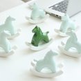 thumbnail image 4 of 1 pequeña decoración de cerámica, oficina, estudio, decoración creativa código caballo verde, regalo de caballo mecedora, decoración del hogar ER, 4 of 5