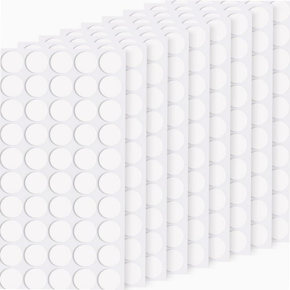 Sticky Tack, 450 Pcs 10mm/0.39" Removable Poster Putty, Double Sided Removable Clear Adhesive Mounting Round Reusable Tacky Dots Transparent Stickers Glue for Wall Hanging Pictures Posters
