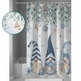 thumbnail image 3 of Small Stall Shower Curtain 48x72 Inch Narrow Half Size Blue Coastal Gnomes Bath Curtains Bathroom Decor Ocean Eucalyptus Coral Starfish Waterproof Fabric Shower Curtain Set with Hooks 48 Inch, 3 of 6