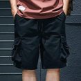 thumbnail image 3 of OSOLU Solid Color Leisure Jogging Cargo Cotton Men's Summer Shorts Vintage Sports Sweatpants Men's Pants Casual Shorts For Men Trousers Everyday Comfort Versatile Bottoms, 3 of 4