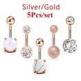 thumbnail image 2 of Dsscvnef 4Pcs/set Belly Button Rings Navel Piercing Rings Gifts Body Jewelry, 2 of 5
