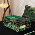 thumbnail image 5 of Homewish Bohemian Tree Of Life Zipper Twin Comforter Sets with Fitted Sheet and 2 Pillowcases,Black Gold Green Zipper Bedding Set,Black Reversible,4 Pieces, 5 of 7