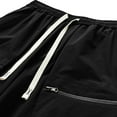 thumbnail image 3 of Shorts for Men Trendy 2024 Casual Drawstring Solid Color Cotton Jersey Shorts Slim-Fit Stretchy Athletic Long Shorts Summer Shorts 2024(Black,XXXXL), 3 of 3