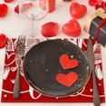 thumbnail image 4 of FYTPOV Linen Placemats, Romantic Valentines Placemats for Kitchen and Dining, Valentines Day Decorations, Christmas Placemats for Party Home Decor, Table Decor, 18x12 in, 4 of 6