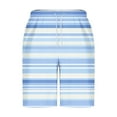 thumbnail image 5 of Iugvhana Men's Swim Trunks Beachwear Outdoor Quick Dry Soft Drawstring Striped Print Elastic Waist Board Shorts with Pockets Light Blue M, 5 of 5