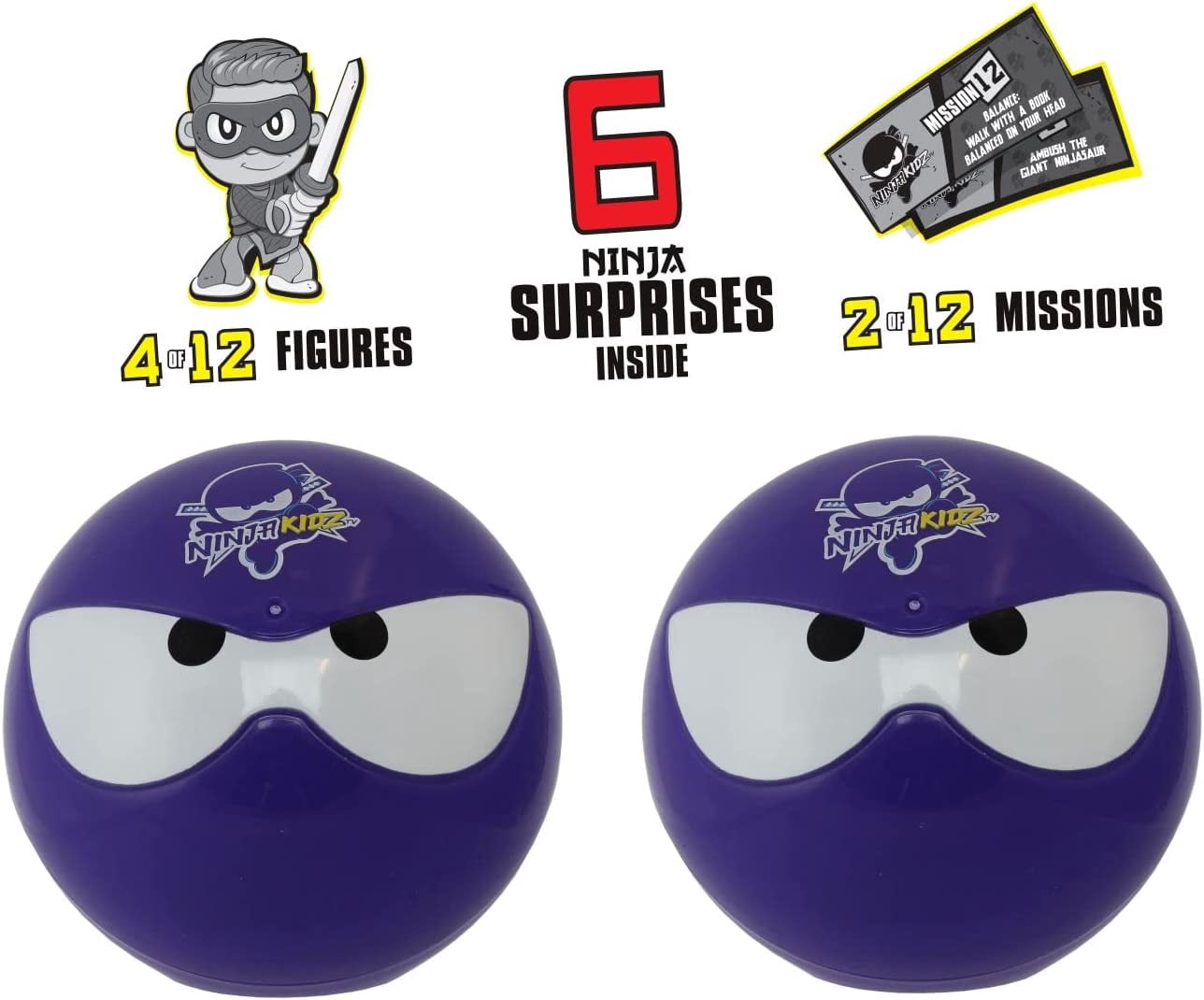 NINJA KIDZ TV Mini Mystery Ninja Ball 2 Pack - Series 3 Purple | Includes 2 Characters of 13 Possible | 6 Unique Ninja Balls to Collect