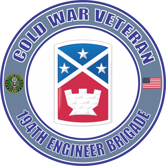 3.8 Inch U.S. Army Cold War 194th Engineer Brigade Veteran Decal
