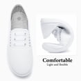 thumbnail image 6 of AOMAIS Women’s Slip On Canvas Shoes Sneakers Fashion Elastic Sneakers（White US10）, 6 of 12
