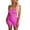 Hot Pink, variant on Miqool Women's Workout Sets 2 Piece Outfits One Shoulder Tank Top with High Waist Biker Shorts Matching Exercise Gym Yoga Fitness Clothes Tracksuit