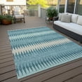 thumbnail image 6 of Addison Rugs Chantille Indoor/Outdoor Transitional Stripes Teal Washable Rectangle Rug, 9' x 12', 6 of 6