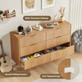 thumbnail image 5 of 56 in Wide Fluted Dresser for Bedroom with 6 Drawers, Wooden Chest of Drawers with Metal Handle & Feet, Natural Dresser for Living Room, Hallway, Bedroom, 5 of 7