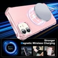 thumbnail image 2 of Dteck for iPhone 12 Case, iPhone 12 Pro Case Magnetic Compatible with MagSafe,Shockproof Military-Grade Protection,Air-Guard Corners,Anti-Yellowing Frosted Phone Cover 6.1",Pink, 2 of 5