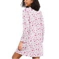 thumbnail image 2 of joogoo Hearts Pattern Women's Long Sleeve Nightgown Sleepwear S, 2 of 8