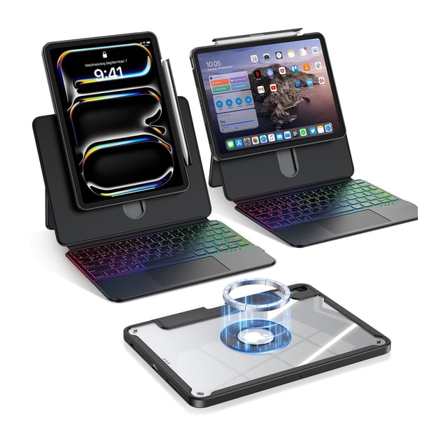 Funda de teclado Avakot Clear Magnetic para iPad Pro 11 2025/2024