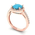 thumbnail image 2 of 1.86 ct Round Cut Simulated Turquoise Halo Engagement Ring for Women in 18K Rose Gold, 2 of 5