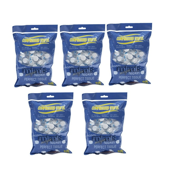 500 Piezas de Toallas Comprimidas Desechables Tableta CáPsulas Toallita Viaje Camping
