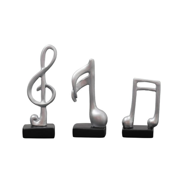 3 Pieces Creative Musical Notes Statues Sculpture, Resin Crafts Music