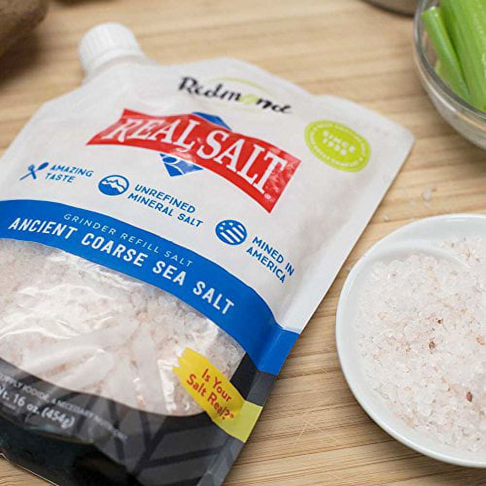 (3 Pack)Real Salt Coarse Grind Pouch, 16 oz.