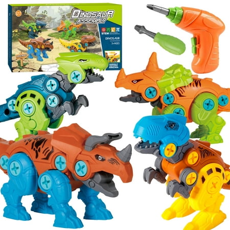 NETNEW Take Apart Dinosaur Toys with Electric Drill for 3 4 5 6 Year Old Boys Kids Construction Building Toys