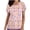 #235-Pink, variant on Craaazy Women's Nursing Uniform Work Clothes Easter Cute Rabbit Egg Printing V-Neck Short Sleeve Tops with Pockets Gifts